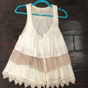 Free People layered lace tank top